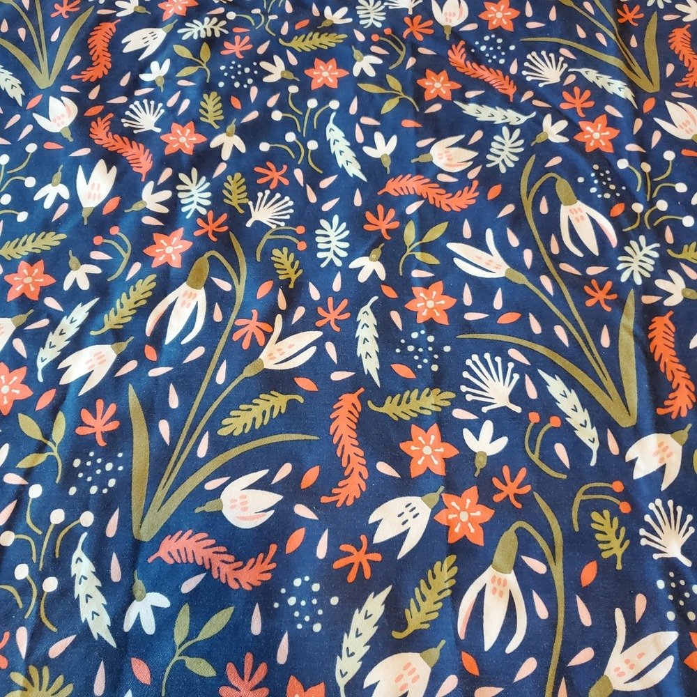 Pillowfort Navy Blue Floral Botanical Fabric Shower Curtain 72x72 F16654993